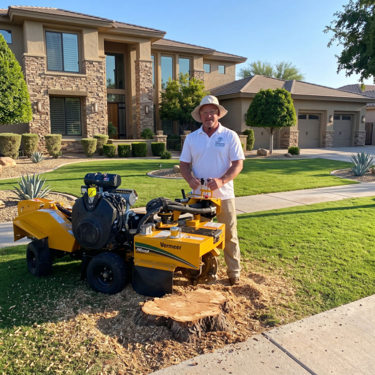 Professional tree stump removal service in Phoenix, Arizona
